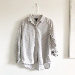 XS GAP Striped Boyfriend Fit Collared Shirt